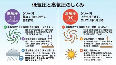 低気圧と高気圧のしくみ