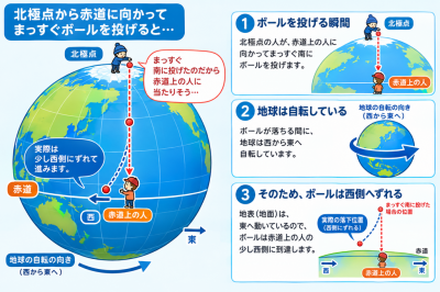 赤道に向かって