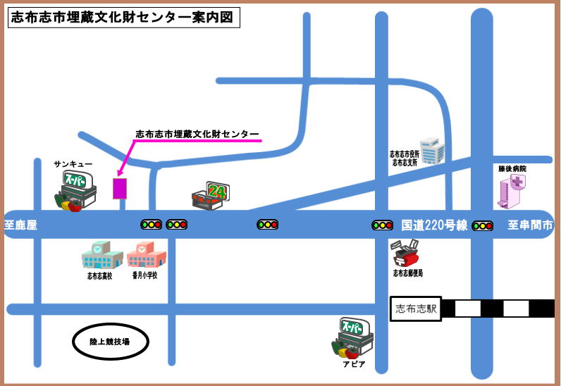 志布志市埋蔵文化財センター案内図の画像